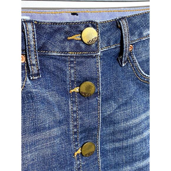 Gap 1969 Denim Jean Skirt Button Front Distressed Stretch Womens 24 00 Y2K 2010 - Picture 2 of 8